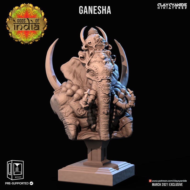 Gott Ganesha Büste von Clay Cyanide Miniatures