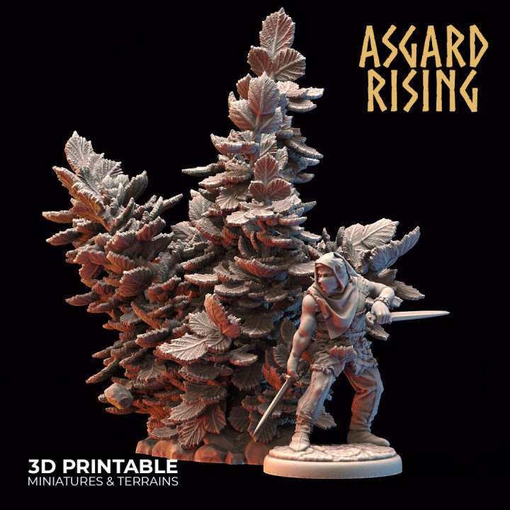 Hazelnut Bush Shrub Asgard Rising 3D Printed Miniatures RPG, DnD