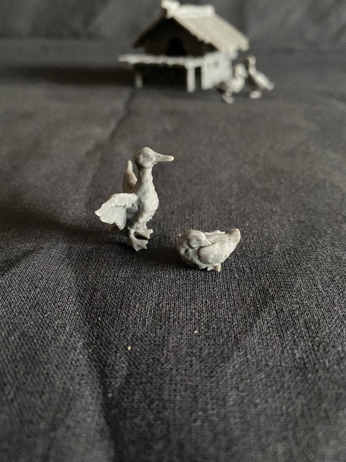 Gans Ente Hütte  StoneAxe Miniatures 3D DnD Tabletop RPG  Dungeons and Dragons Figur Miniature  Tiere