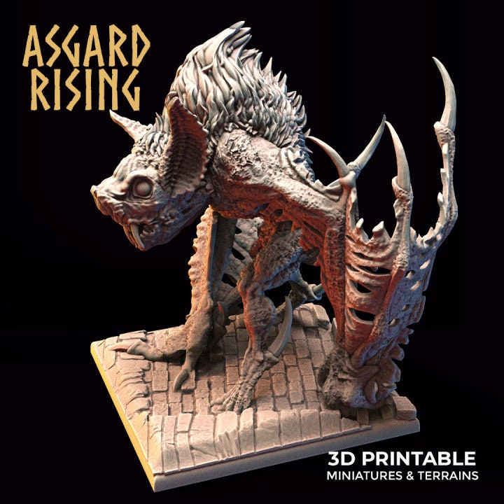 Varkolak Fledermaus Bestie DnD Dungeons and Dragons Tabletop Wargame Miniature Terrain 3D  Asgard Rising