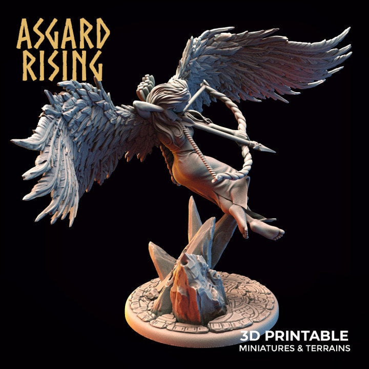 Geflügelte Walküre DnD Dungeons and Dragons Tabletop Miniature 3D Asgard Rising