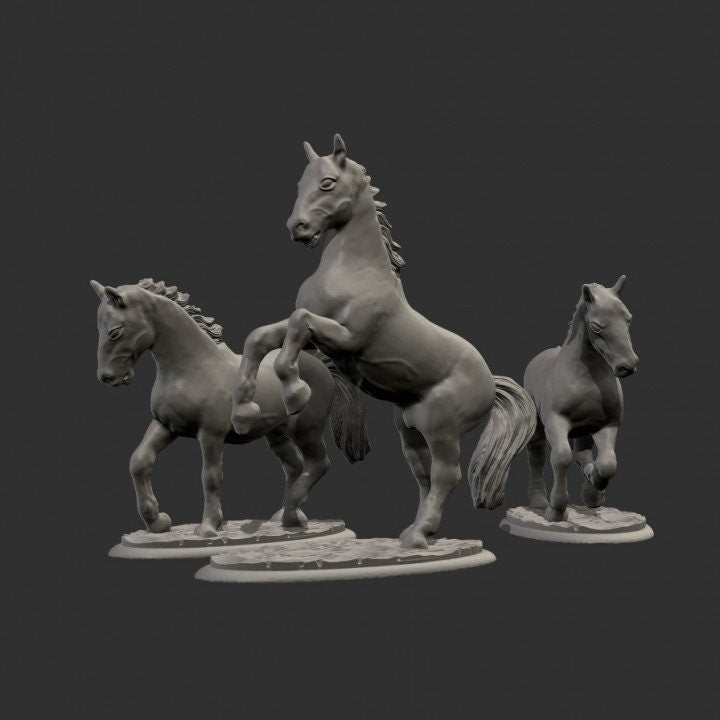 Pferde The Sins Workshop DnD Dungeons and Dragons Tabletop Wargame Miniature RPG Tiere 3D Szenarie