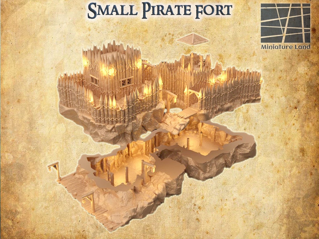 Little Pirate Hideout Fort Terrain Miniature Land RPG