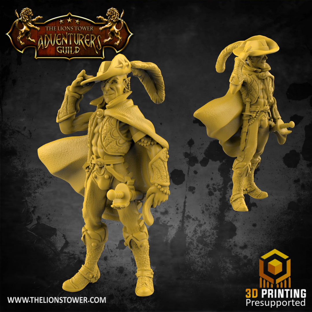 Alex Drow Mercenary Rogue aus den Enemies and Allies of Drizzle Set von Lion Tower Miniatures