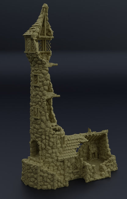 Lighthouse Ruin Medieval 3D Terrain Building Miniature Land DnD RPG Tabletop