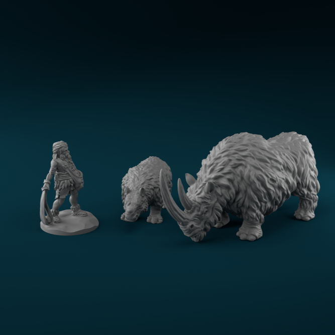 Woolly Rhino from The Rampart by StoneAxe Miniatures